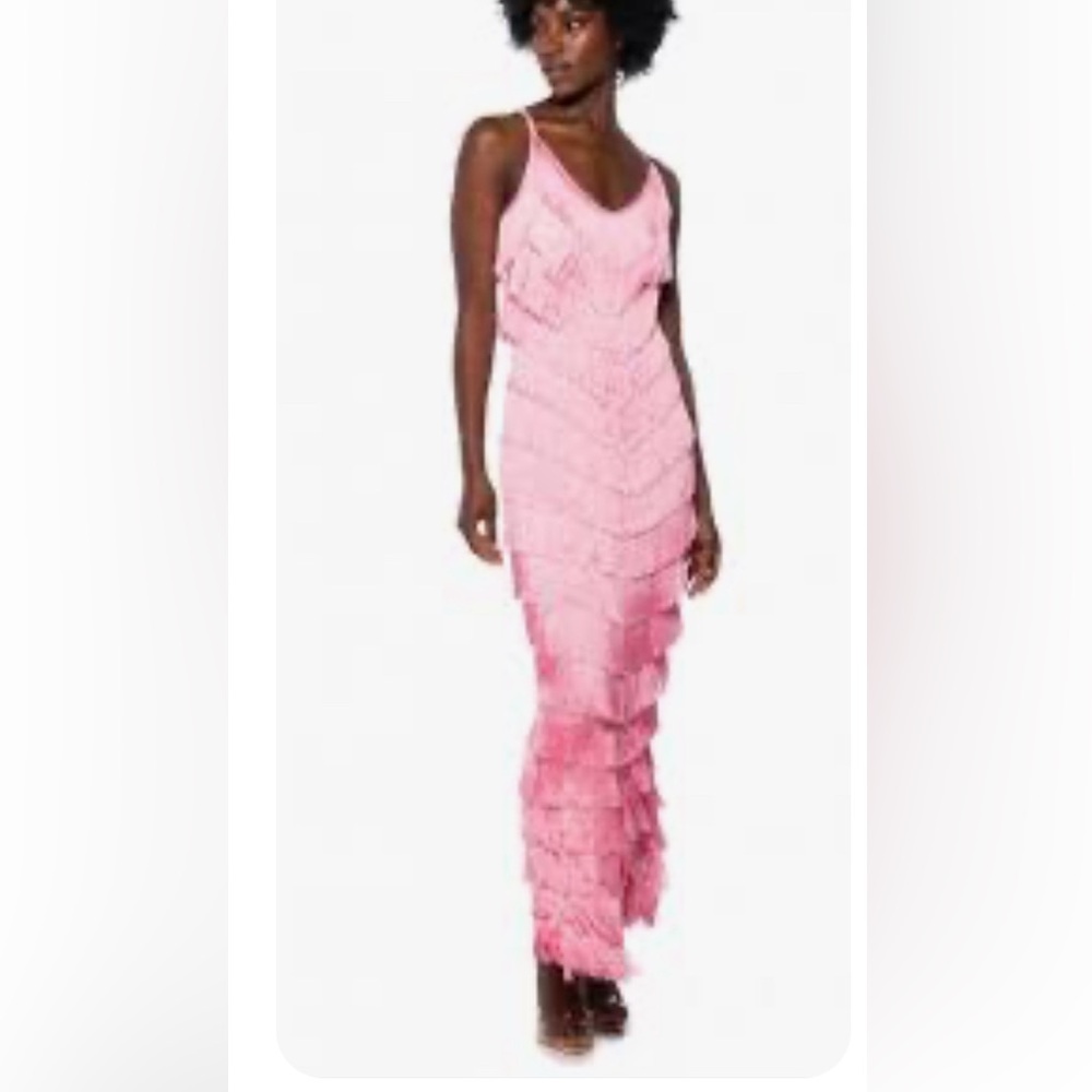 Elegant Pink Ruffled Dress AKIRA SIZE S